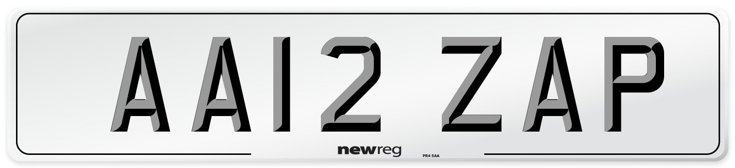 AA12 ZAP Number Plate from New Reg